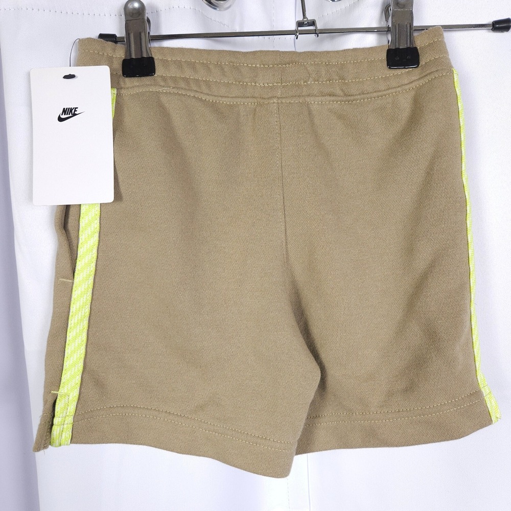 NWT Nike Boys Small 4-5 Khaki Shorts Cotton Blend Stretch Waist‎